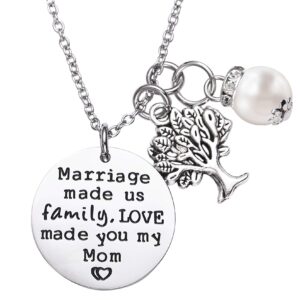 lparkin mother in law gift stepmom necklace mother of the groom bride gifts marriage made us family love made you my mom wedding necklaces