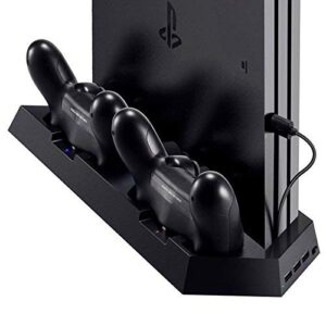 OSTENT Dual Controller Charger Cooling Fan USB Hub Vertical Stand for Sony PS4/Slim/Pro Console