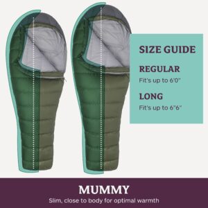 MARMOT Ironwood Mummy Sleeping Bag - 650 Fill Down, Lightweight, 30-Degree Rating, Bomber Green/Steel Onyx, Regular