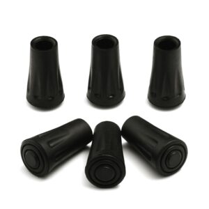 Oldhill 6-Pack Replacement Rubber Tips (Longer Caps) - Fits Most Hiking Sticks, Trekking Poles, Walking Canes