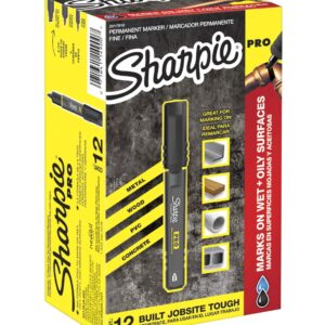 Sharpie Pro Permanent Marker, Fine Point, Black, 12 Count (2017818)