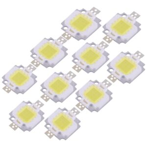 Acogedor 10Pcs 10W LED Cool White SMD Chip COB DC 9-12V for Lamp Flood Light Bulb Replacement (Cool White)