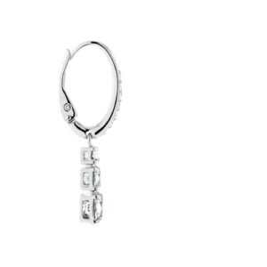 Swarovski Stilla Attract Trilogy Drop Pierced Earrings with White Crystals on a Rhodium Plated Setting with Hinged Closure