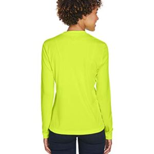 Team 365 Ladies' Zone Performance Long-Sleeve T-Shirt S SAFETY YELLOW