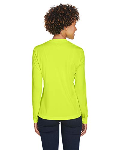 Team 365 Ladies' Zone Performance Long-Sleeve T-Shirt S SAFETY YELLOW