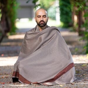 Om Shanti Crafts Meditation Shawl or Meditation Blanket, Wool Shawl/Wrap, Oversize Scarf/Stole. Indian Blanket. Unisex