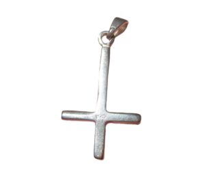 himalayan treasures small 925 sterling silver inverted petrine satanic cross pendant free chain