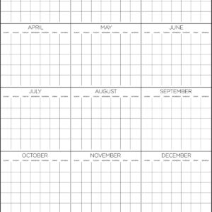 WallPops WPE2713 Yearly Calendar, White & Off-White 24 inch x 36 inch