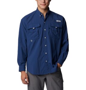 columbia men's pfg bahama ii long sleeve shirt, breathable with uv protection, carbon, large