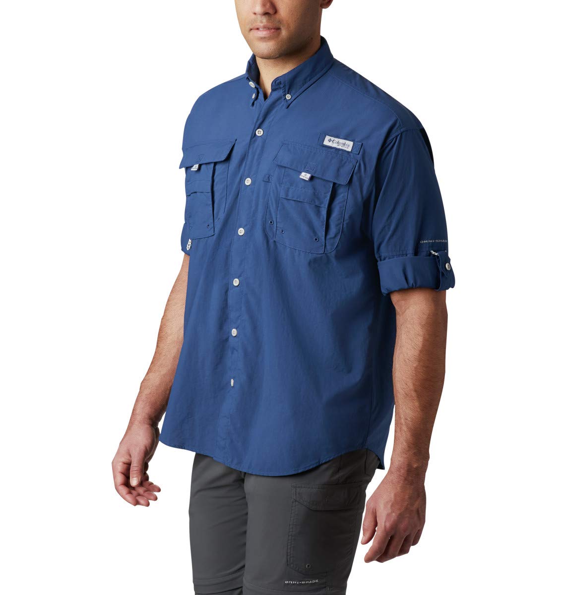 Columbia Men's PFG Bahama II Long Sleeve Shirt, Breathable with UV Protection, Carbon, Large