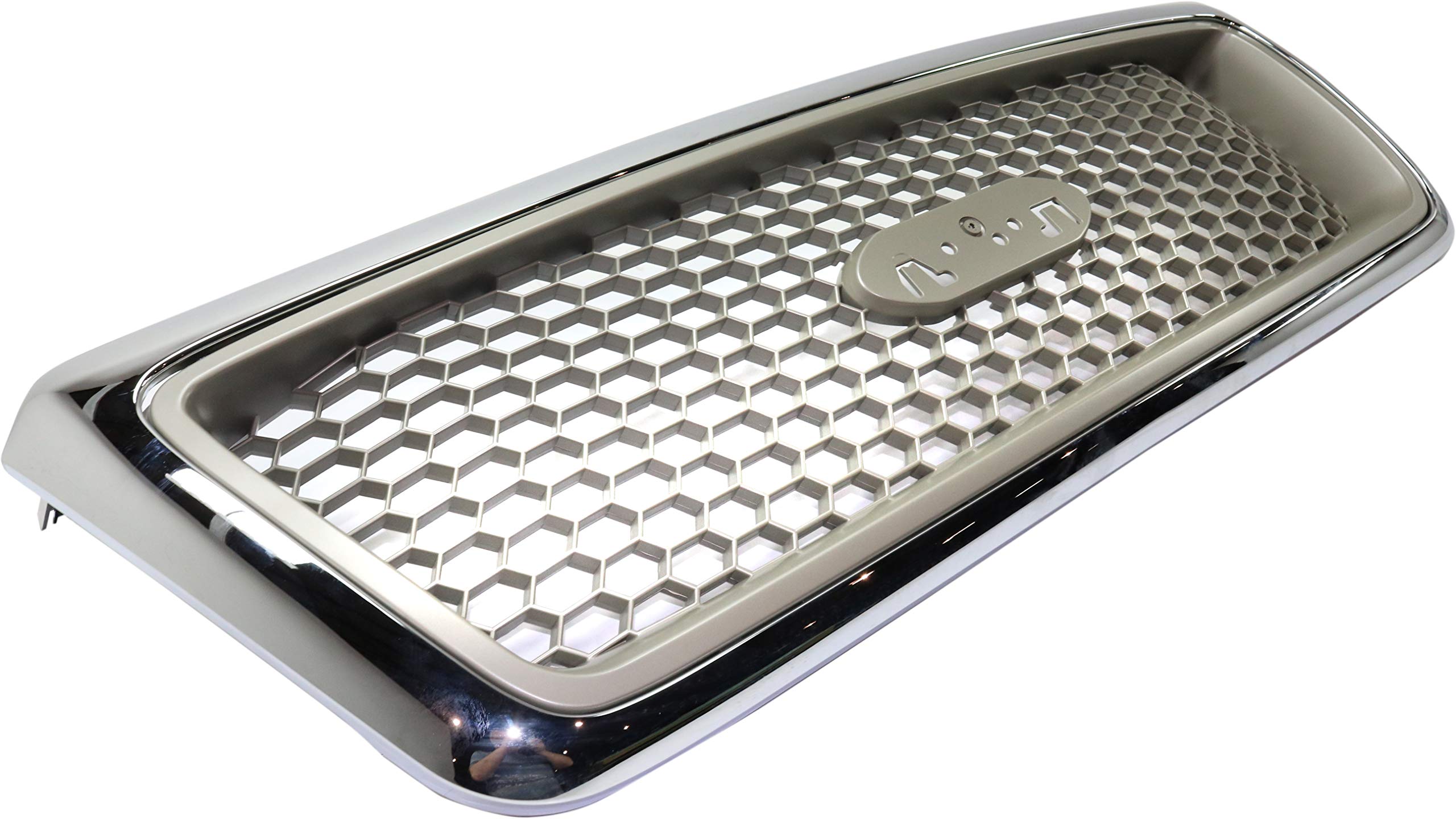 Garage-Pro Grille Assembly Compatible with 2004-2008 Ford F-150 Chrome Shell/Beige Honeycomb Insert, New Body Style