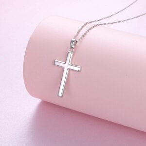 DAOCHONG S925 Sterling Silver Cross Communion Baptism Easter Pendant Necklace for Women Men Teen Jewelry