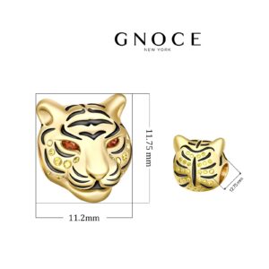 GNOCE Women's Animal Charms for Bracelets 925 Silver Charm Bead for Fit US European Bracelet Necklace Gift (Tiger)