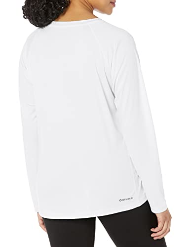 NAVISKIN Women's UPF 50+ Sun Protection Long Sleeve Shirts Rash Guard Shirts Quick Dry Lightweight Hiking Shirts White Size L