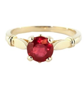 galaxy gold gg 14k solid yellow gold solitaire 2 ct ruby ring - size 8