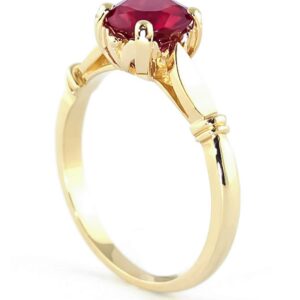 Galaxy Gold GG 14k Solid Yellow Gold Solitaire 2 ct Ruby Ring - Size 8