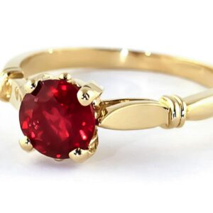 Galaxy Gold GG 14k Solid Yellow Gold Solitaire 2 ct Ruby Ring - Size 8