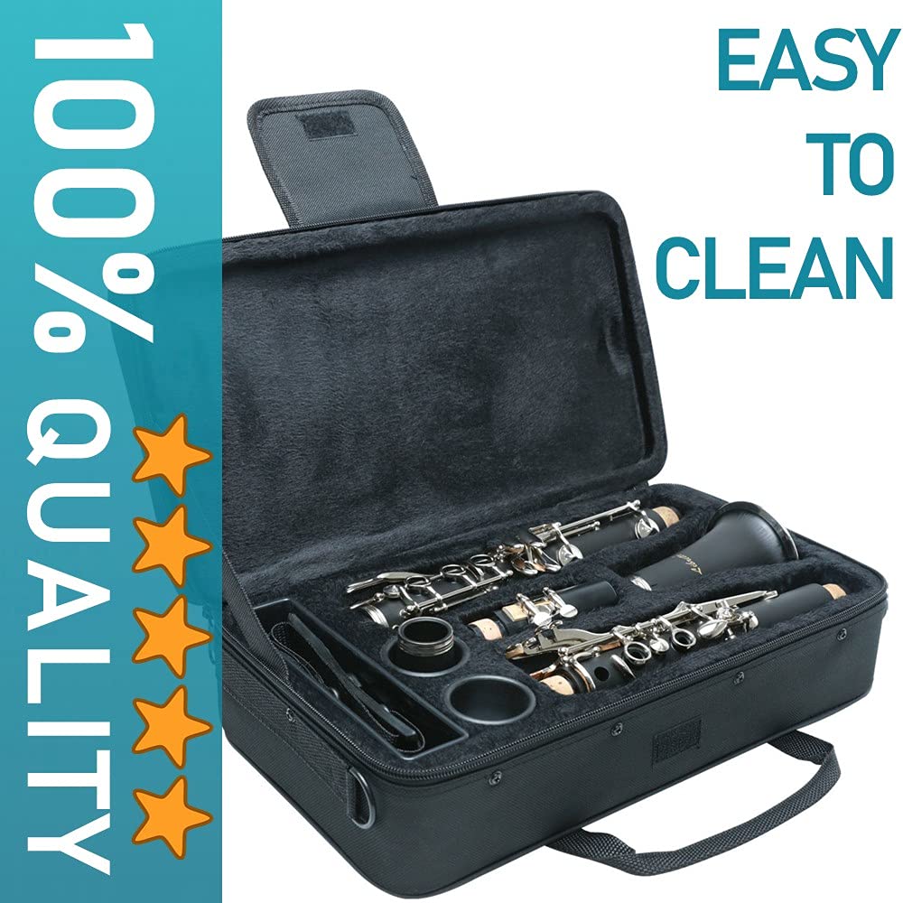 Libretto Clarinet All-Inclusive Care Kit: Mouthpiece Brush + Dust Brush + Microfiber Cleaning Cloth + Thumb Rest + Premium Cork Grease, Microfiber Pad Dryers x 3, Time to Clean Your Clarinet!