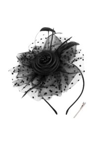 babeyond fascinator hats for women tea party kentucky headband derby wedding flower feathers hair clip black