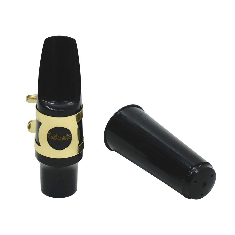 Libretto Tenor Saxophone Mouthpiece Kit, Giftable Standard Mouthpiece Set: ABS 5C Mouthpiece, Plastic Cap, Gold Lacquered Ligature. Finely Designed for Beginners and Intermediates