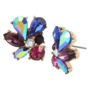 Betsey Johnson Stone Cluster Button Earrings