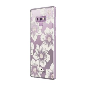 kate spade new york Defensive Hardshell Case for Samsung Galaxy Note9 - Hollyhock Floral Clear/Cream with Stones