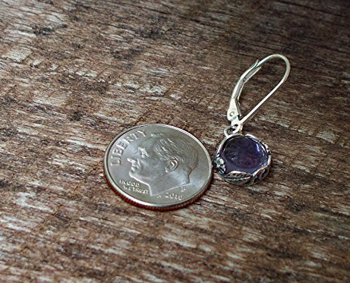 Bottled Up Designs Handmade Vintage Lavender Leverback Earrings, Recycled 1900s Medicine Bottle Glass, Sterling Silver, Eco Friendly, Made in USA, Birthday Gifts, Mothers Day, Women, Anniversary