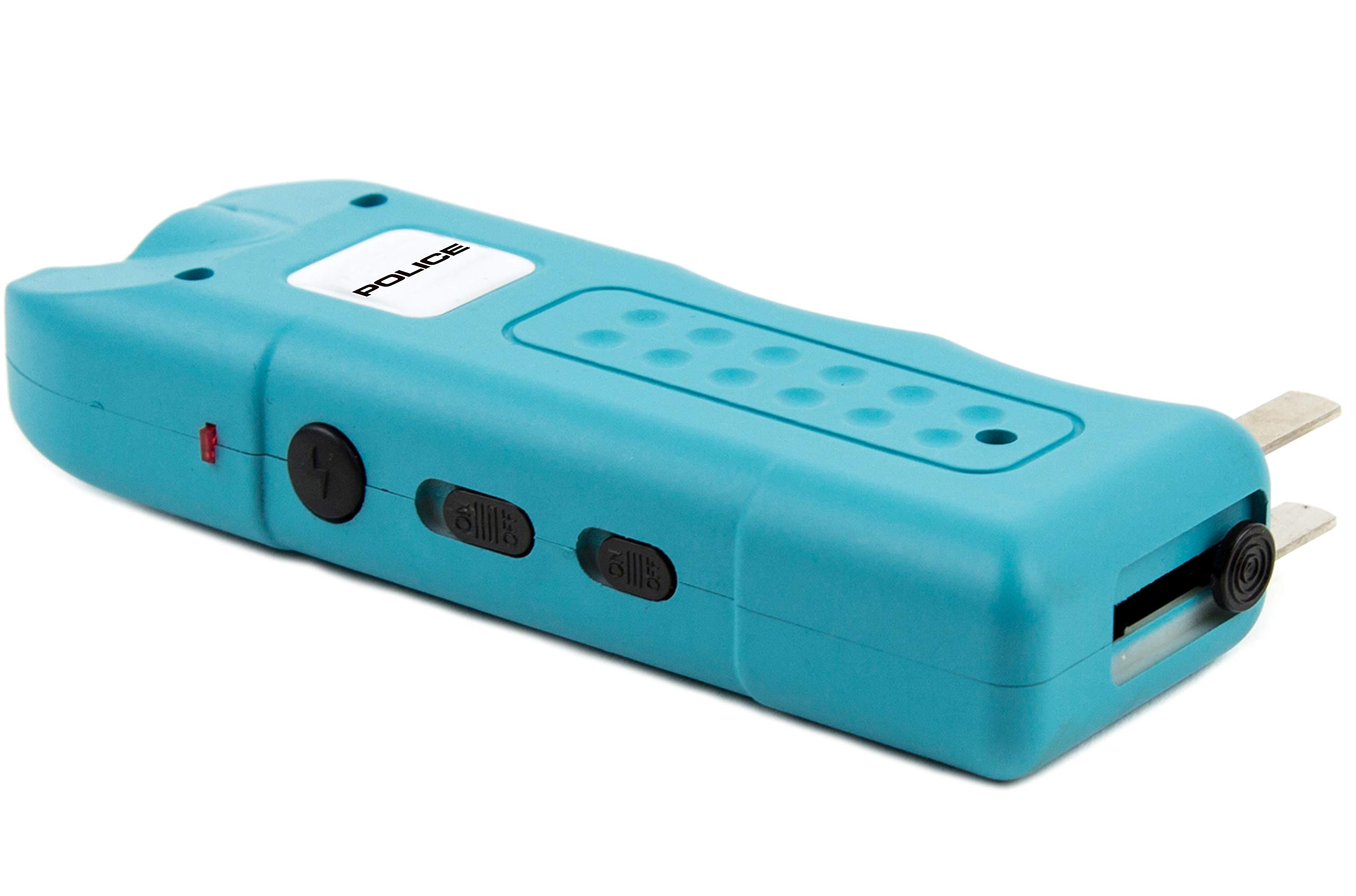 POLICE 628 Stun Gun with LED Flashlight and Siren Alarm, Blue