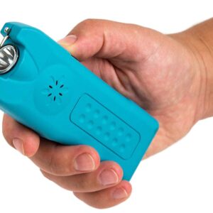 POLICE 628 Stun Gun with LED Flashlight and Siren Alarm, Blue