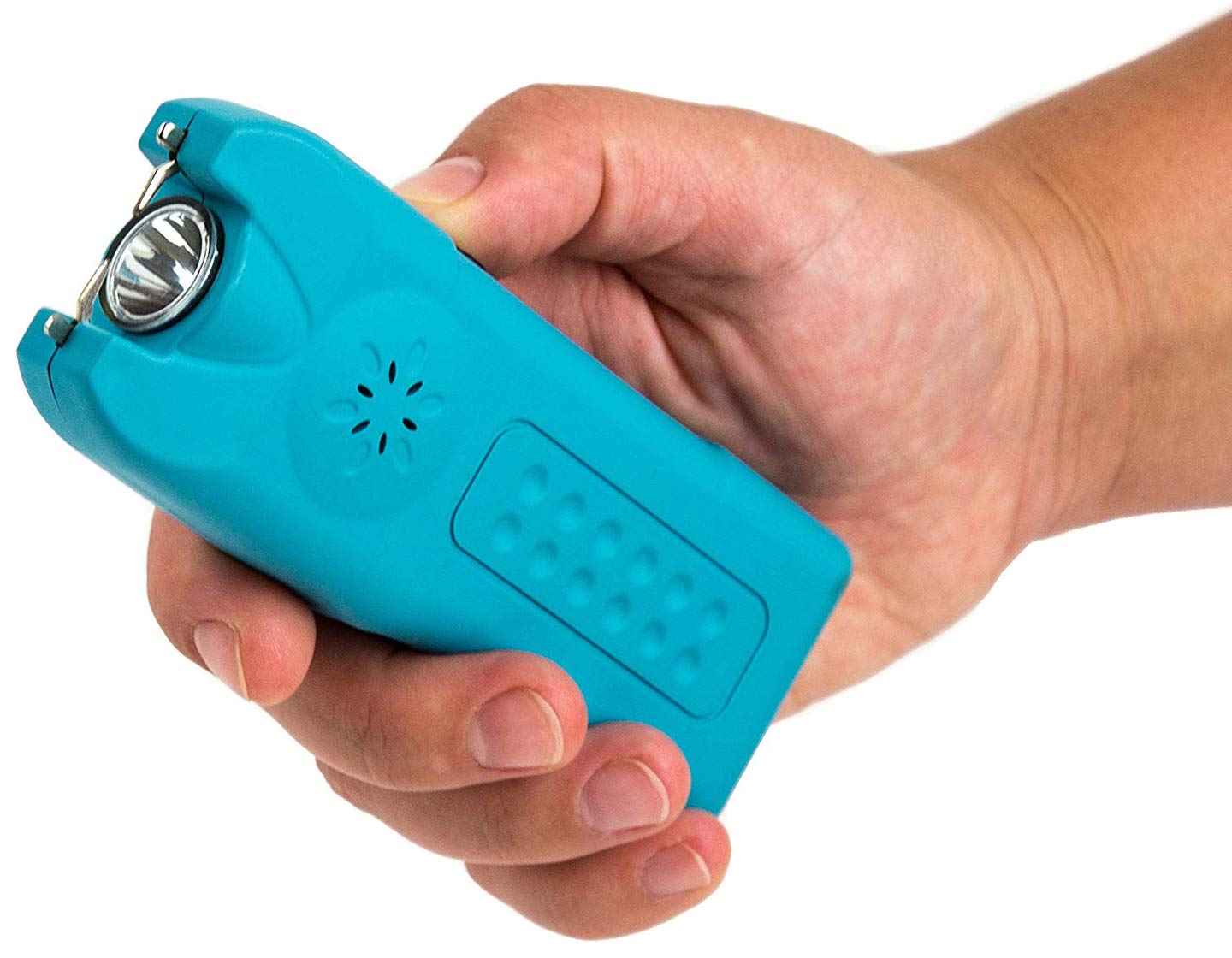 POLICE 628 Stun Gun with LED Flashlight and Siren Alarm, Blue