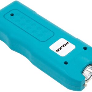 POLICE 628 Stun Gun with LED Flashlight and Siren Alarm, Blue