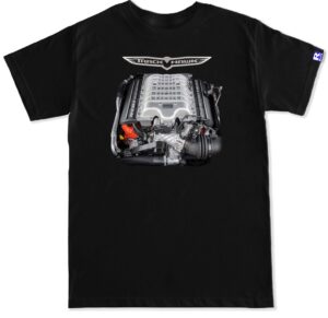 ftd apparel men's trackhawk engine t shirt - large black