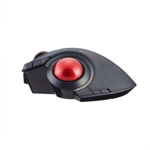 ELECOM EX-G Pro Trackball Mouse, Wired, Wireless, Bluetooth, Thumb Control, 8-Button Function, Ergonomic Design, Optical Gaming Sensor, Smooth Red Ball, Windows11, macOS (M-XPT1MRBK)