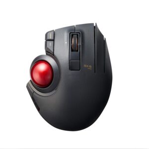 ELECOM EX-G Pro Trackball Mouse, Wired, Wireless, Bluetooth, Thumb Control, 8-Button Function, Ergonomic Design, Optical Gaming Sensor, Smooth Red Ball, Windows11, macOS (M-XPT1MRBK)