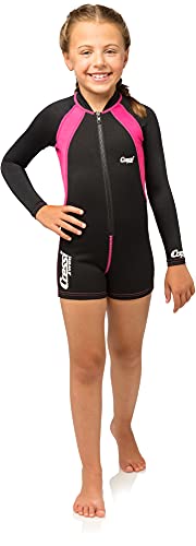 Cressi Kids Swimsuit Long Sleeve, Black/Pink, XL, X-Large