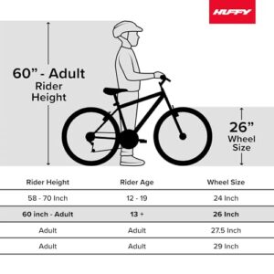 Huffy Hardtail Mountain Trail Bike 24 inch, 26 inch, 27.5 inch, 26 Inch Wheels/17 Inch Frame, Military Green Gloss