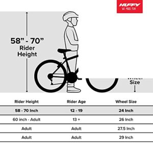 Huffy Stone Mountain Boys 24 Inch Mountain Bike, Red Gloss Frame, 21-Speed Shimano Twist Shifting, Front Suspension, Comfort Saddle | 20"/24"/26" Sizes, 6-21 Speeds, Dual Suspension Available |