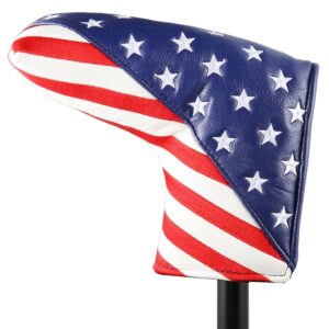 Golf Stars and Stripes Golf Putter Club Head Cover Headcover (for Blade Putter)