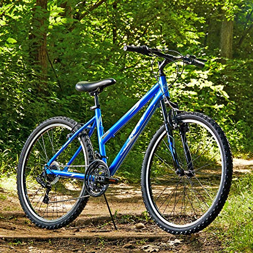 Huffy Hardtail Mountain Trail Bike 24 inch, 26 inch, 27.5 inch, 26 Inch Wheels/17 Inch Frame, Ocean Blue Gloss