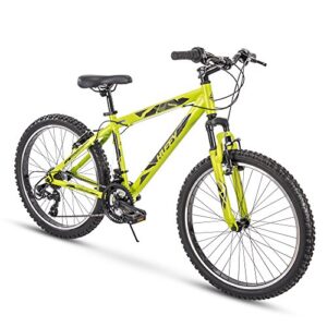 huffy hardtail mountain trail bike 24 inch, 26 inch, 27.5 inch, 24 inch wheels/16.75 inch frame, matte acid green