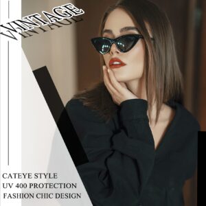 Joopin Polarized Cat Eye Sunglasses for Women, Retro Narrow Pointy Cateye Womens Sun Glasses (Black)