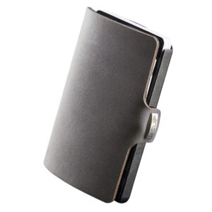 I-CLIP Original Cardholder with Moneyclip -Smooth Leather Slim Wallet - Leather Wallet - Premium Wallet - Cardholder - Soft Touch Urban Grey