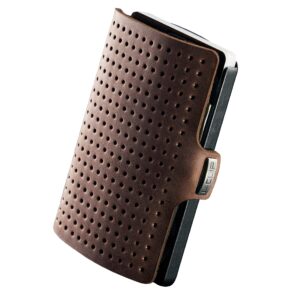 i-clip original mini wallet with moneyclip - slim wallet - leather wallet - premium wallet - cardholder - advantager oak