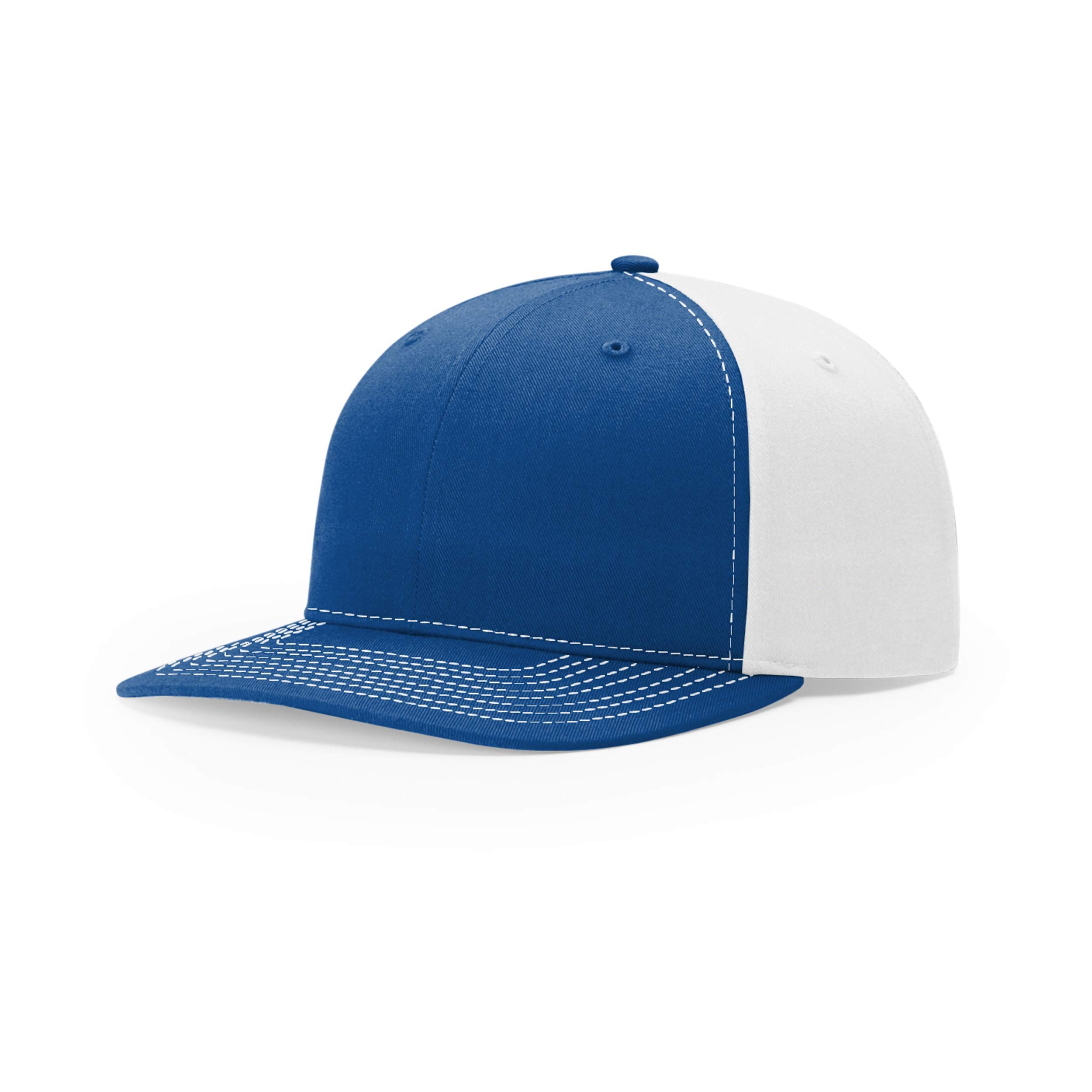 Richardson Unisex 312 Twill-Back Trucker Adjustable Backstrap Baseball Cap, Split Royal/White, One Size Fits Most