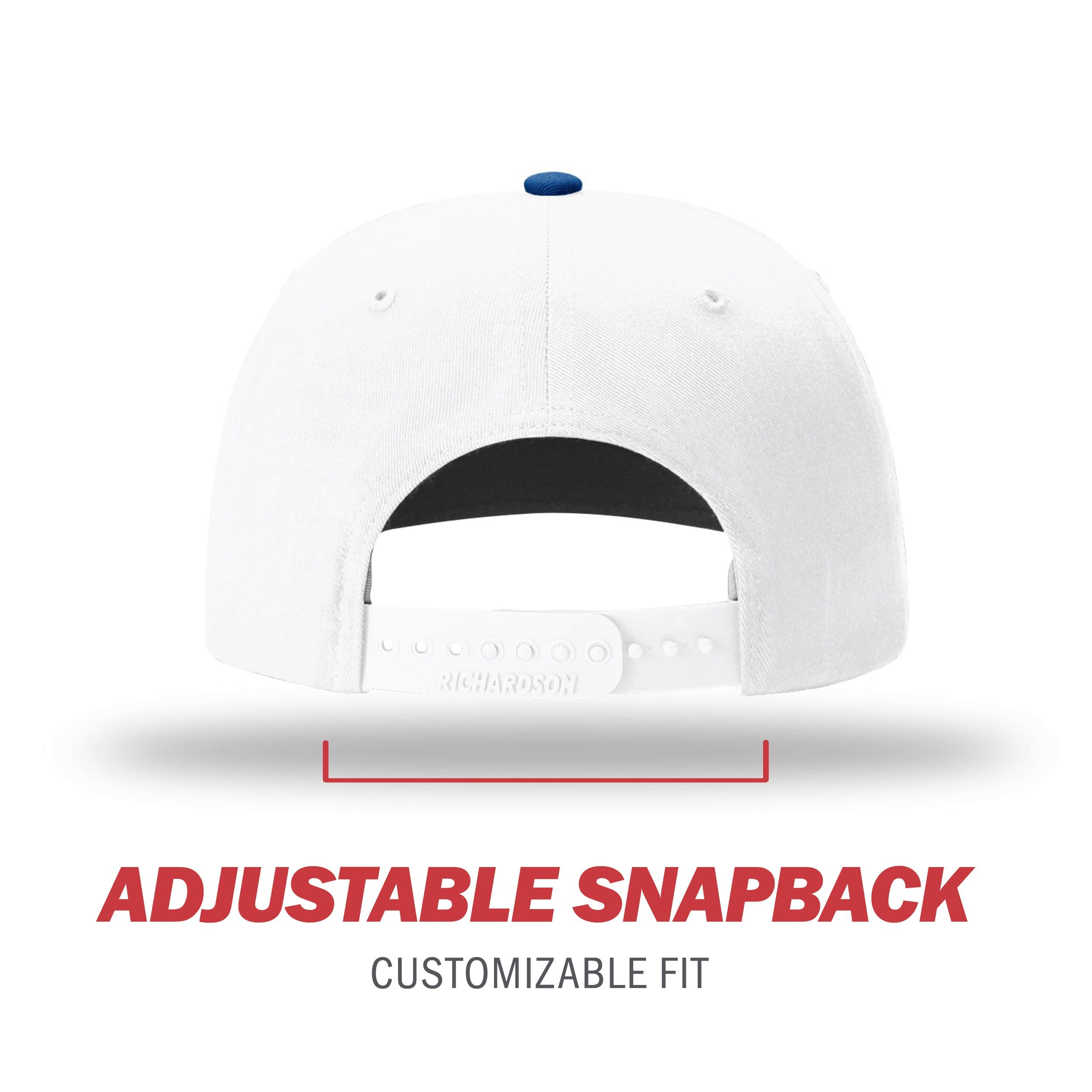 Richardson Unisex 312 Twill-Back Trucker Adjustable Backstrap Baseball Cap, Split Royal/White, One Size Fits Most