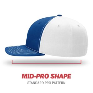 Richardson Unisex 312 Twill-Back Trucker Adjustable Backstrap Baseball Cap, Split Royal/White, One Size Fits Most