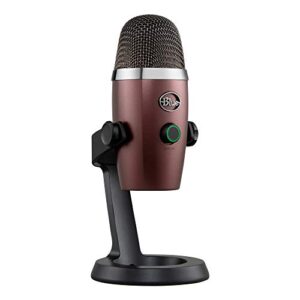 blue yeti nano premium usb microphone for recording, streaming, gaming, podcasting on pc and mac, condenser mic with blue vo!ce effects, cardioid and omni, no-latency monitoring - red onyx