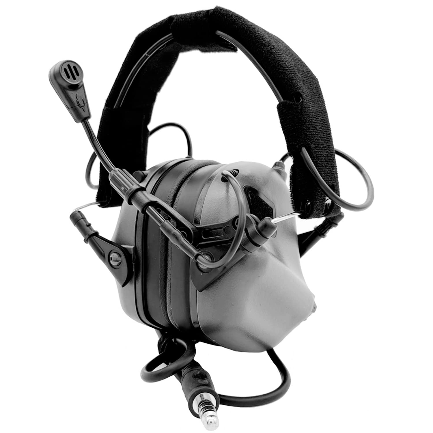 EARMOR M32 Tactical Headset Hunting & Shooting Earmuffs with Microphone, Sound Amplification, Nato TP120 Jacket, Grey