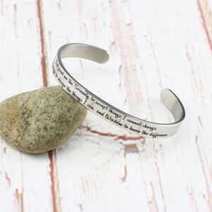 Christian Bracelets Bible Verse Jewelry Religious Hand Stamped Cuff Mantra Jewellery