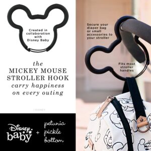 Petunia Pickle Bottom Mickey Mouse Stroller Hook | Black | for All Strollers or Shopping carts | for Carrying Diaper Bags, Book Bags, and Purses | Disney Fun